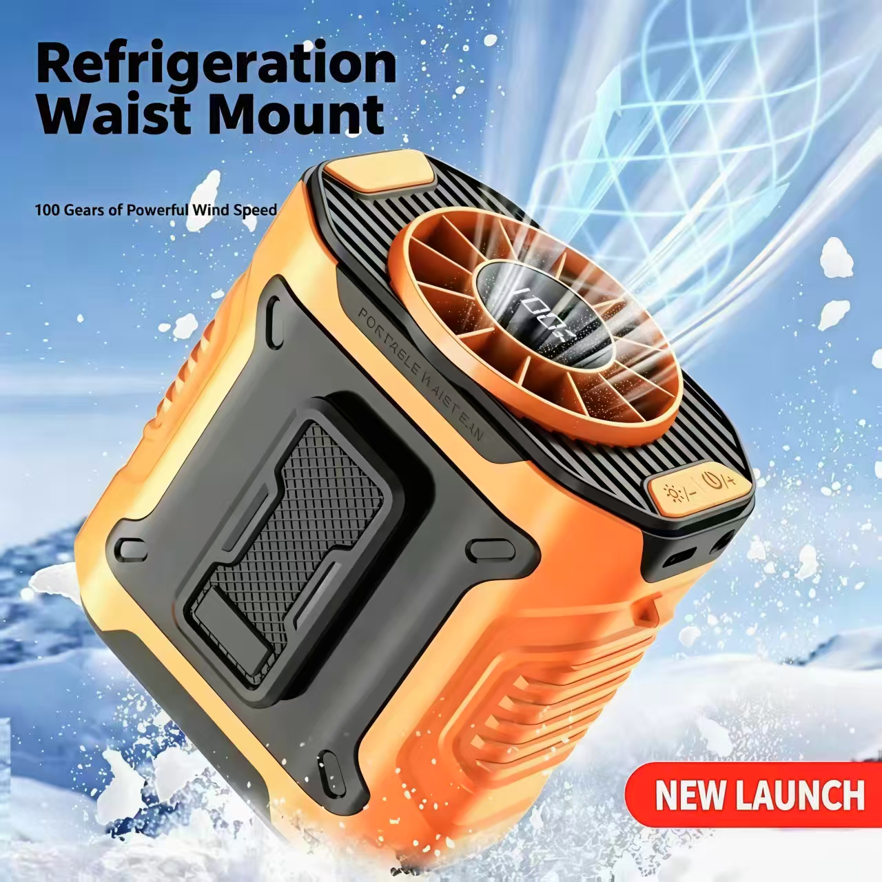Portable Waist Fan 100-Speed Refrigeration Cooling Fan for Outdoor Work OEM ODM Manufacturer